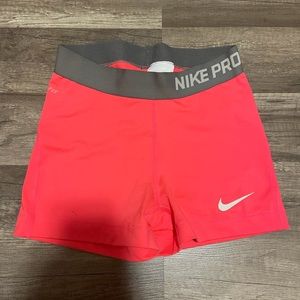 Pink nike pro shorts